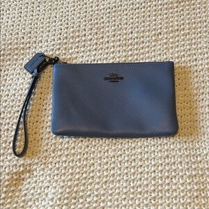 Coach Navy Leather Wristlet